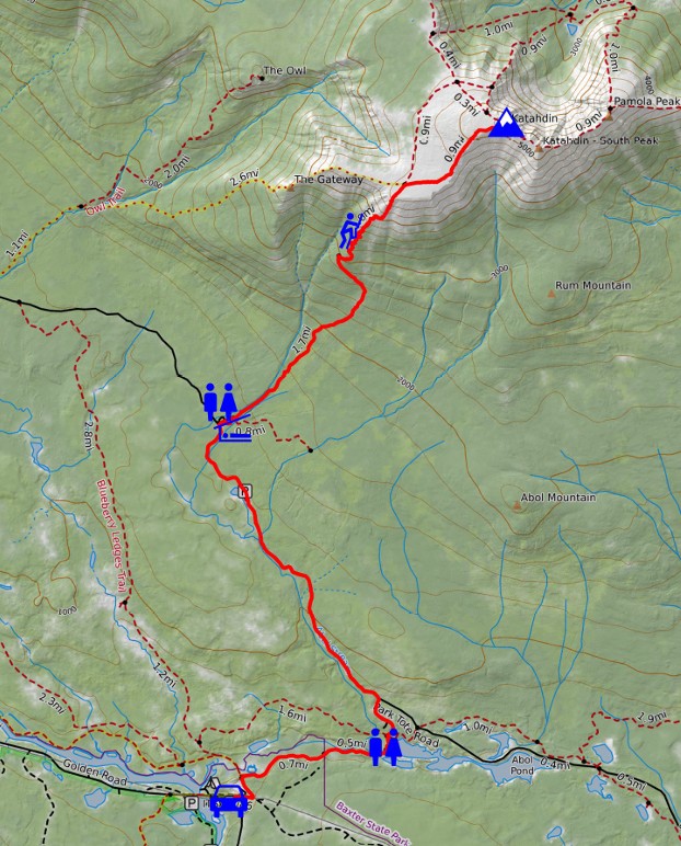 Abol Trail 2 day trip map